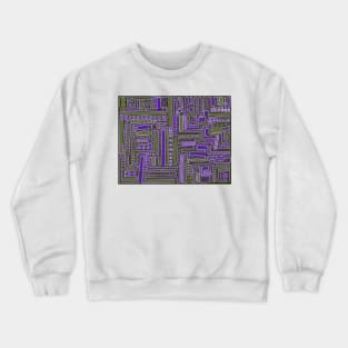 Wacky Maze - Purple, Lavender, Mossy Green, and Forest Green Crewneck Sweatshirt